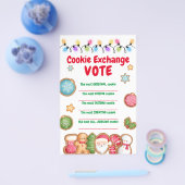 クリスマスクッキー交換の投票カード チラシ (シングル)