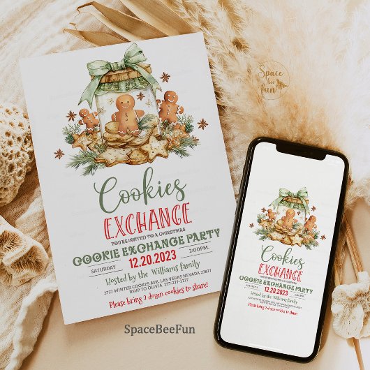 クリスマスクッキー交換の招待ホリデー調理師 招待状