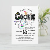クリスマスクッキー交換カラフル休日 招待状 (スタンド正面)