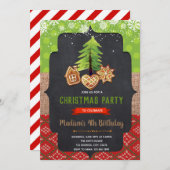 クリスマスクッキー交換ココアパーティーの招待状 招待状 (正面/裏面)