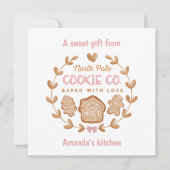 クリスマスクッキー交換ジンジャーブレッドピンク シーズンカード (正面)