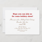 クリスマスクッキー交換ジンジャーブレッド招待状 招待状 (裏面)