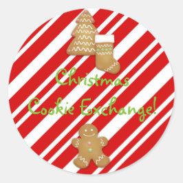 クリスマスクッキー交換ステッカー ラウンドシール
