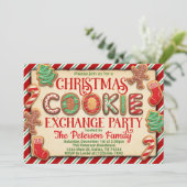 クリスマスクッキー交換スワップパーティの招待状 招待状 (スタンド正面)