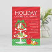 クリスマスクッキー交換ディナーパーティの招待状 招待状 (スタンド正面)