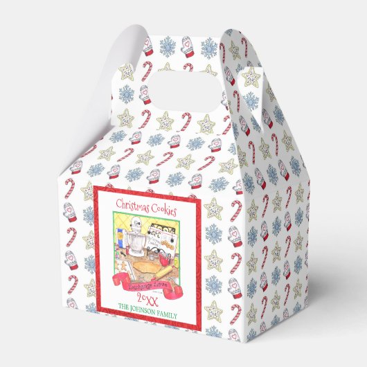 クリスマスクッキー交換パーソナライズされたボックス フェイバーボックス (裏面サイド)