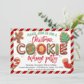 クリスマスクッキー交換パーティの招待状 招待状 (スタンド正面)