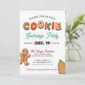 クリスマスクッキー交換パーティの招待状 招待状 (スタンド正面)
