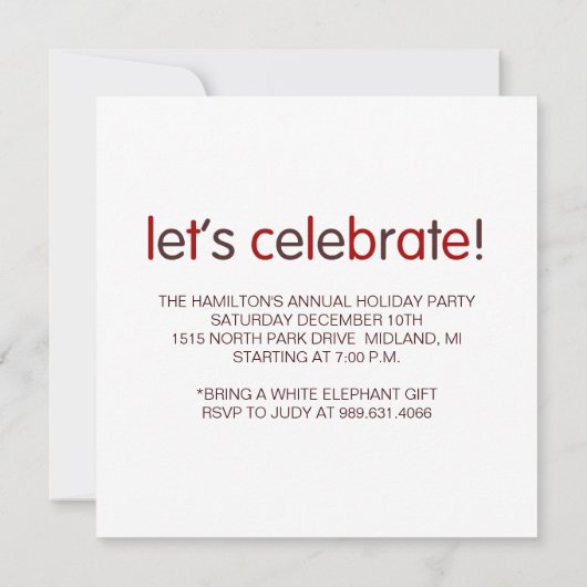 クリスマスクッキー交換パーティの招待状 招待状 (裏面)