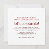 クリスマスクッキー交換パーティの招待状 招待状 (裏面)