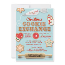クリスマスクッキー交換パーティの招待状