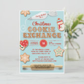 クリスマスクッキー交換パーティの招待状 招待状 (スタンド正面)