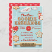 クリスマスクッキー交換パーティの招待状 招待状 (正面/裏面)