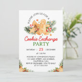 クリスマスクッキー交換パーティの招待状 招待状 (スタンド正面)