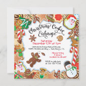 クリスマスクッキー交換パーティの招待状 招待状 (正面)