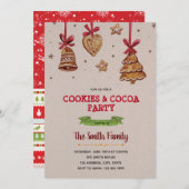 クリスマスクッキー交換パーティの招待状 招待状 (正面/裏面)