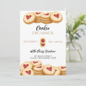 クリスマスクッキー交換パーティの招待状 招待状 (スタンド正面)