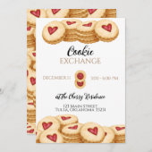 クリスマスクッキー交換パーティの招待状 招待状 (正面/裏面)