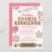 クリスマスクッキー交換パーティの招待状 招待状 (正面/裏面)