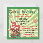クリスマスクッキー交換パーティの招待状 招待状 (正面)