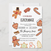 クリスマスクッキー交換パーティの招待状 案内状 (正面)