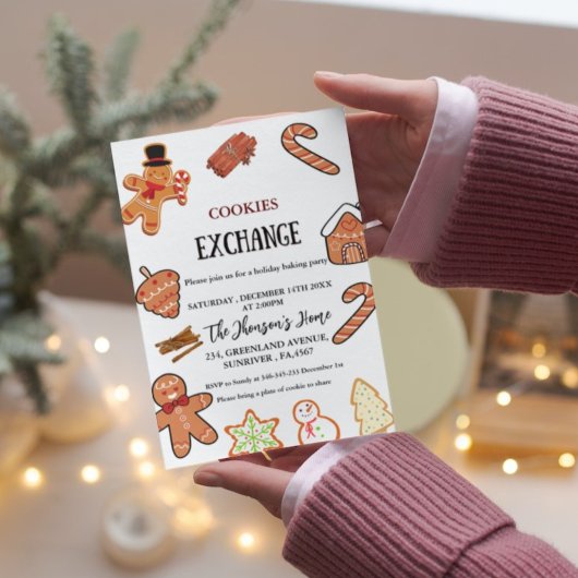 クリスマスクッキー交換パーティの招待状 案内状