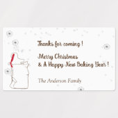 クリスマスクッキー交換パーティーありがとう ラベル (デザイン1)