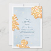 クリスマスクッキー交換パーティーかわいいホリデースワップ 招待状 (正面)