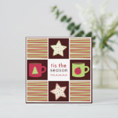 クリスマスクッキー交換パーティーの招待状 招待状 (スタンド正面)