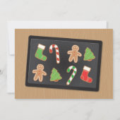 クリスマスクッキー交換パーティーの木製クリスマス招待状 招待状 (裏面)