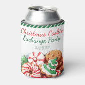 クリスマスクッキー交換パーティーフェスティバルグリーン 缶クーラー (缶正面)