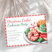 クリスマスクッキー交換パーティーフェスティバル赤 招待状
