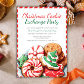 クリスマスクッキー交換パーティーフェスティバル赤 招待状