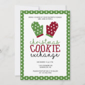 クリスマスクッキー交換パーティーホリデーオーブンミッツ 招待状 (正面)