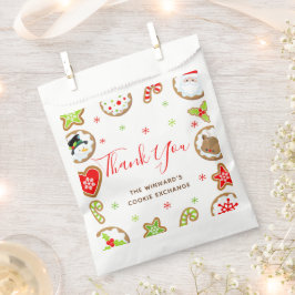 クリスマスクッキー交換パーティーレッドのお礼 フェイバーバッグ