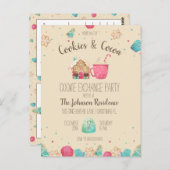 クリスマスクッキー交換パーティー予算招待状 ポストカード (正面/裏面)