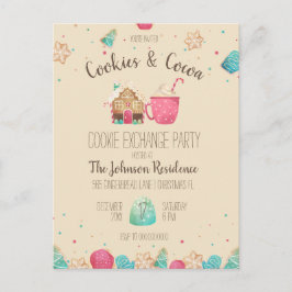 クリスマスクッキー交換パーティー予算招待状 ポストカード