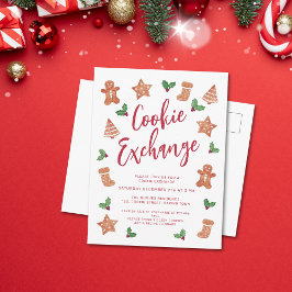 クリスマスクッキー交換パーティー インビテーションポストカード