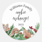 クリスマスクッキー交換パーティー ラウンドシール (正面)
