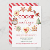 クリスマスクッキー交換パーティー 招待状 (正面/裏面)