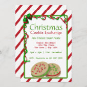 クリスマスクッキー交換パーティー 招待状 (正面/裏面)