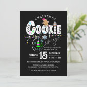 クリスマスクッキー交換ブラックホリデカラフルィ 招待状 (スタンド正面)