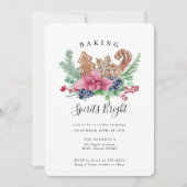 クリスマスクッキー交換ベーキングスピリッツ明るい 招待状 (正面)