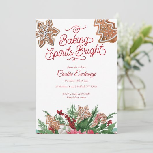 クリスマスクッキー交換ベーキングスピリッツ明るい 招待状 (スタンド正面)
