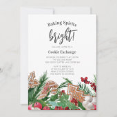 クリスマスクッキー交換ベーキングスピリッツ明るい 招待状 (正面)
