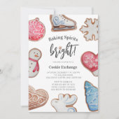 クリスマスクッキー交換ベーキングスピリッツ明るい 招待状 (正面)