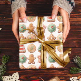 クリスマスクッキー交換レッドグリーンホリデー ラッピングペーパー