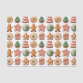 クリスマスクッキー交換レッドグリーンホリデー 薄葉紙 (正面)