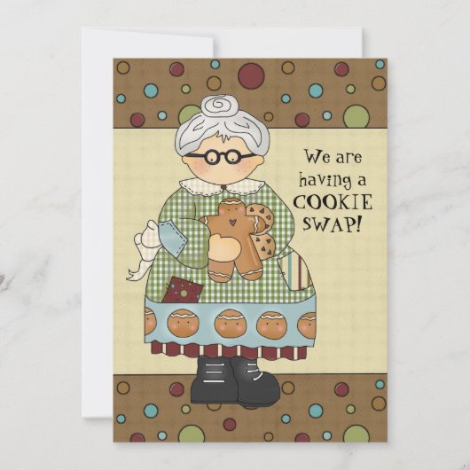 クリスマスクッキー交換会のホリデー招待状 招待状 (正面)