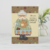 クリスマスクッキー交換会のホリデー招待状 招待状 (スタンド正面)